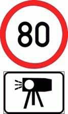 Camera speed limit, speed prosecution by camera combination sign